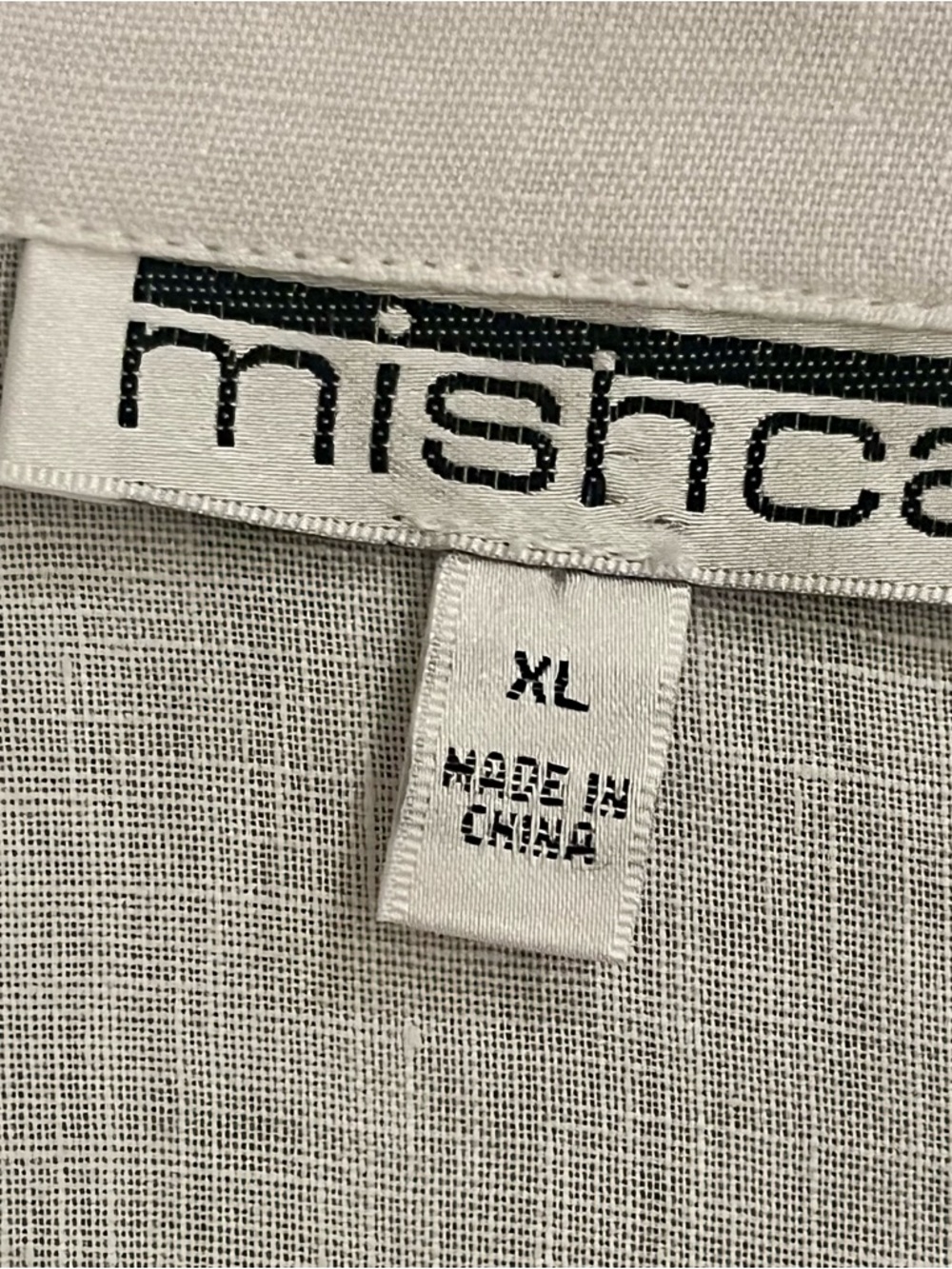 Mishca White Open Front Tie Linen Shirt with Pink Rose Embroidery - Picture 5 of 6